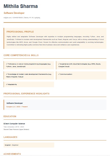 Functional / Skills-Based Template