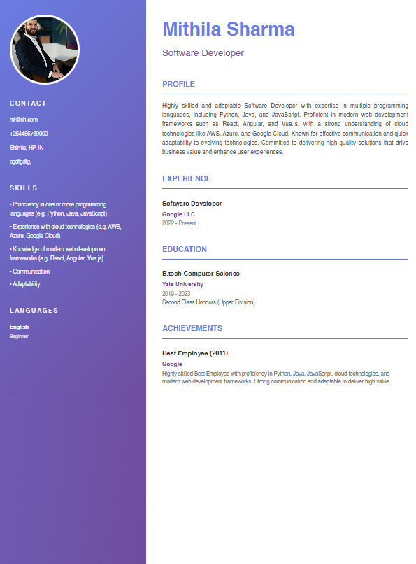 Modern Two-Column Template